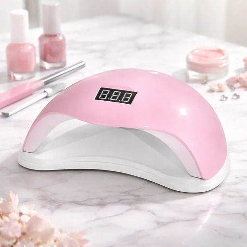 Cabina Uv Uñas 99 Segundos Compacta Liviana Behmont Rosa Claro