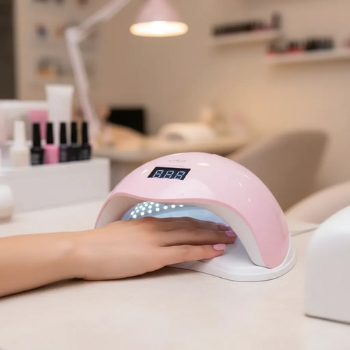 Cabina Uv Uñas 99 Segundos Compacta Liviana Behmont Rosa Claro