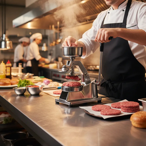 Hamburguesera Articulada 130mm Acero Gastronomía Behmont